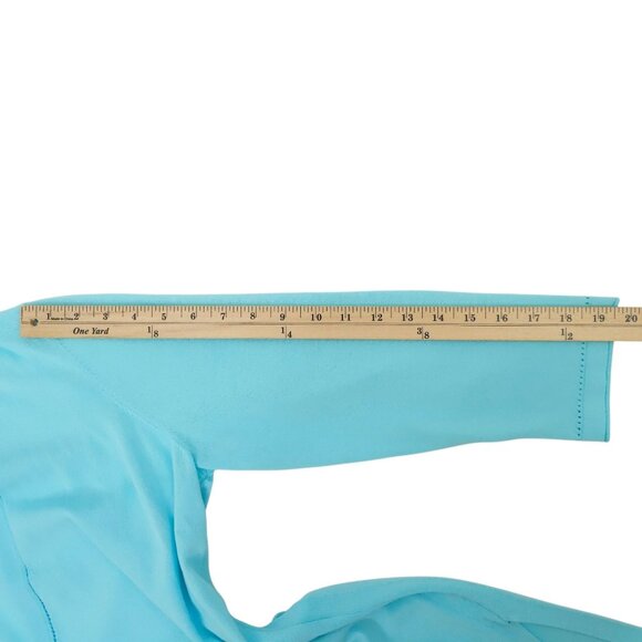 Chicos Cardigan Womens 2 US L Single Button Lightweight Stretch V Neck Aqua Blue - Picture 6 of 16